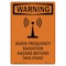 Signmission OSHA Warning Sign, 10" Height, Radio Frequency Radiation, Portrait, WS-D-V-13486 OS-WS-D-710-V-13486 - alternate 1